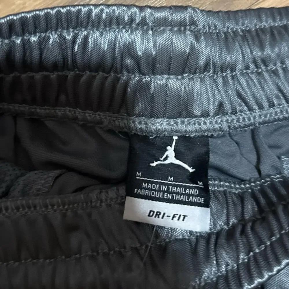 2010 Jordan Dri-Fit Grey White Silky Dazzle Shiny Basketball 395417-065 Shorts